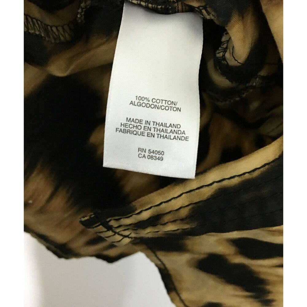 Jones New York Signature Petite PP Leopard Animal Print Button Blouse Cotton - Picture 5 of 5